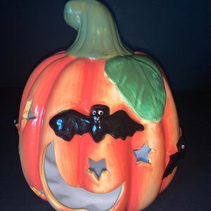 NEW!  Halloween Pumpkin tea light candle holder